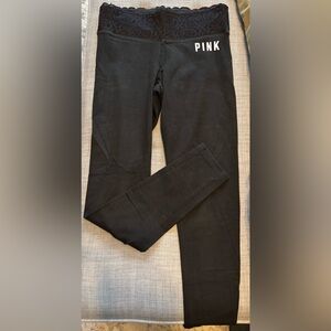 Victoria's Secret Black Leggings with Lace Waistband